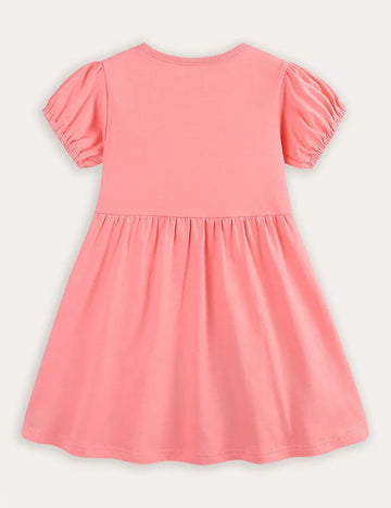 Cartoon Rabbit Applique Dress